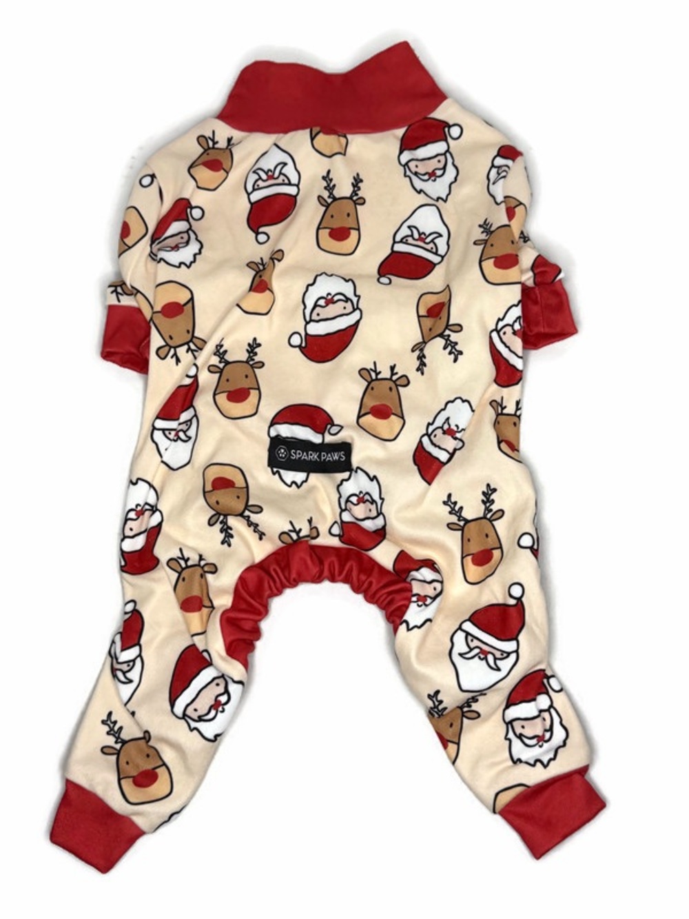 Holiday Dog Pajama Onesie Santa Reindeers